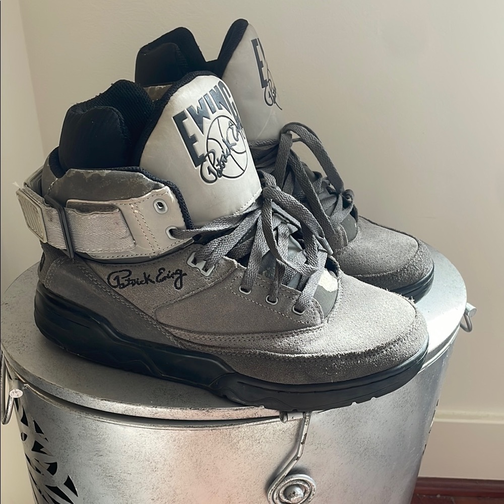 Throwback Patrick Ewing Athletics Gray High-Top S… - image 1